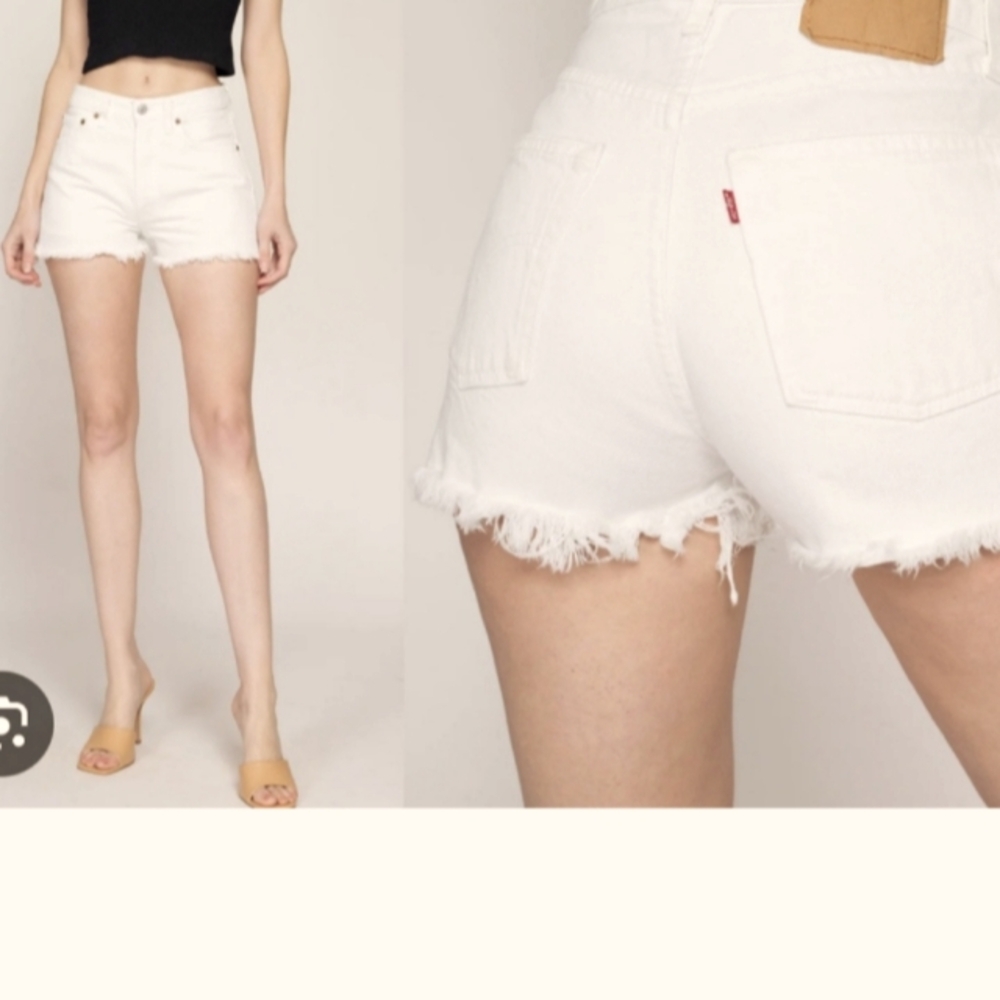 levi’s white denim shorts size 00